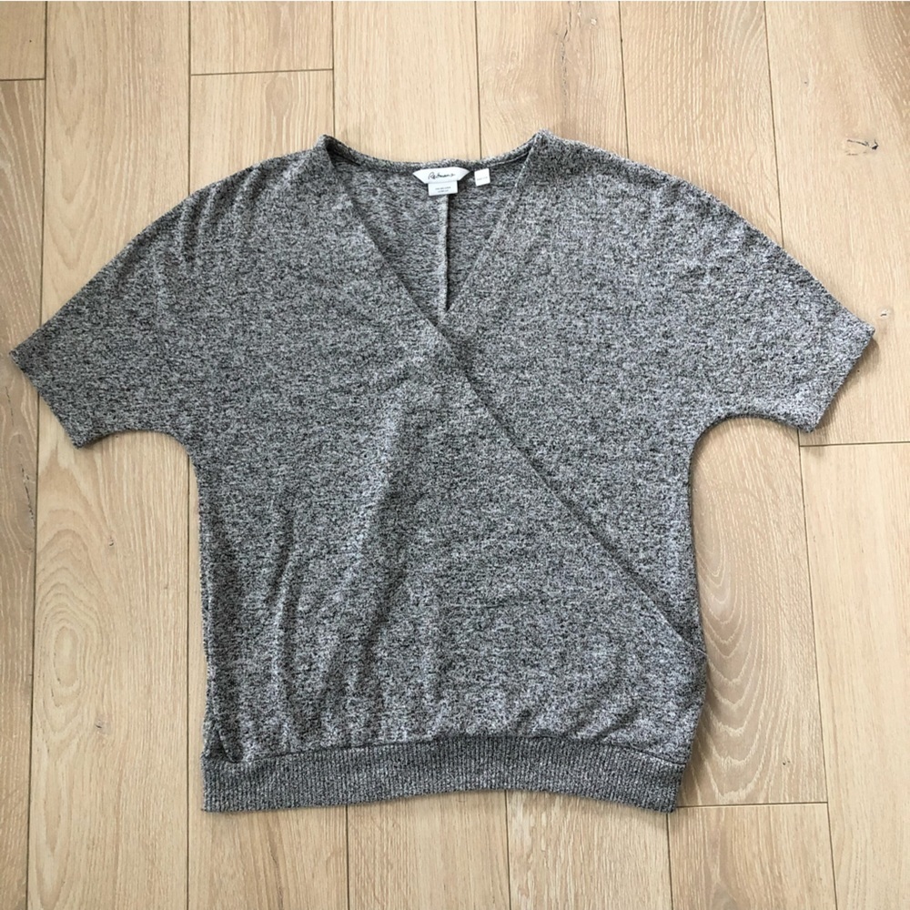 Reitmans Viscose Blend Wrap Top in Heather Grey